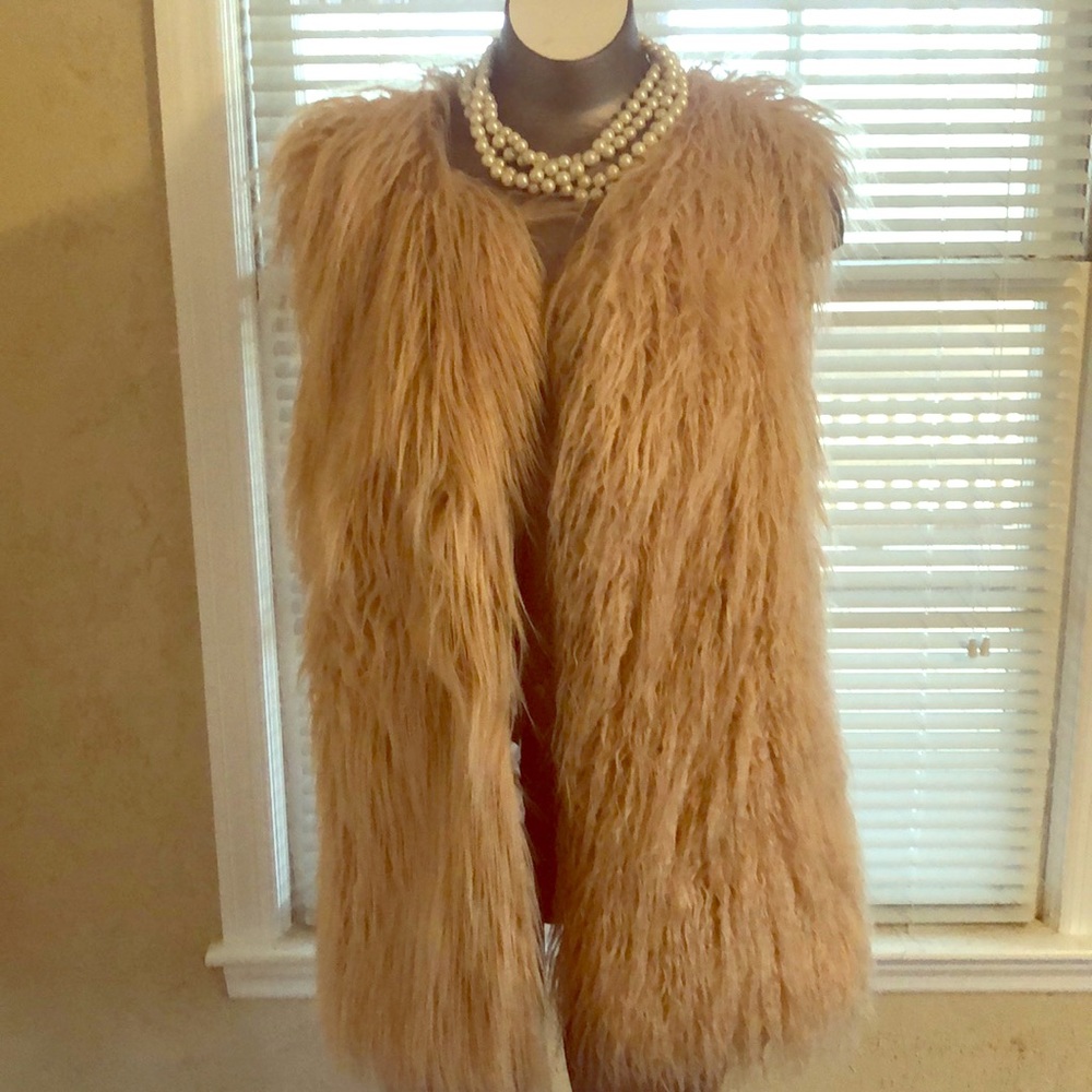 Faux mid length vest